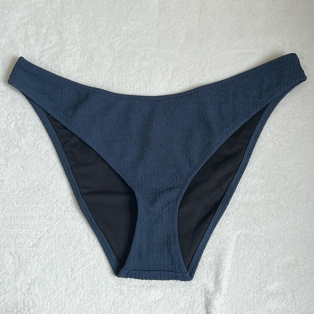 J.Crew Women’s Textured Curved Waist Cheeky Bikini Bottoms Size XL